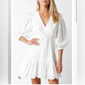 & Other Stories Black Eyelet Long Sleeve Dress